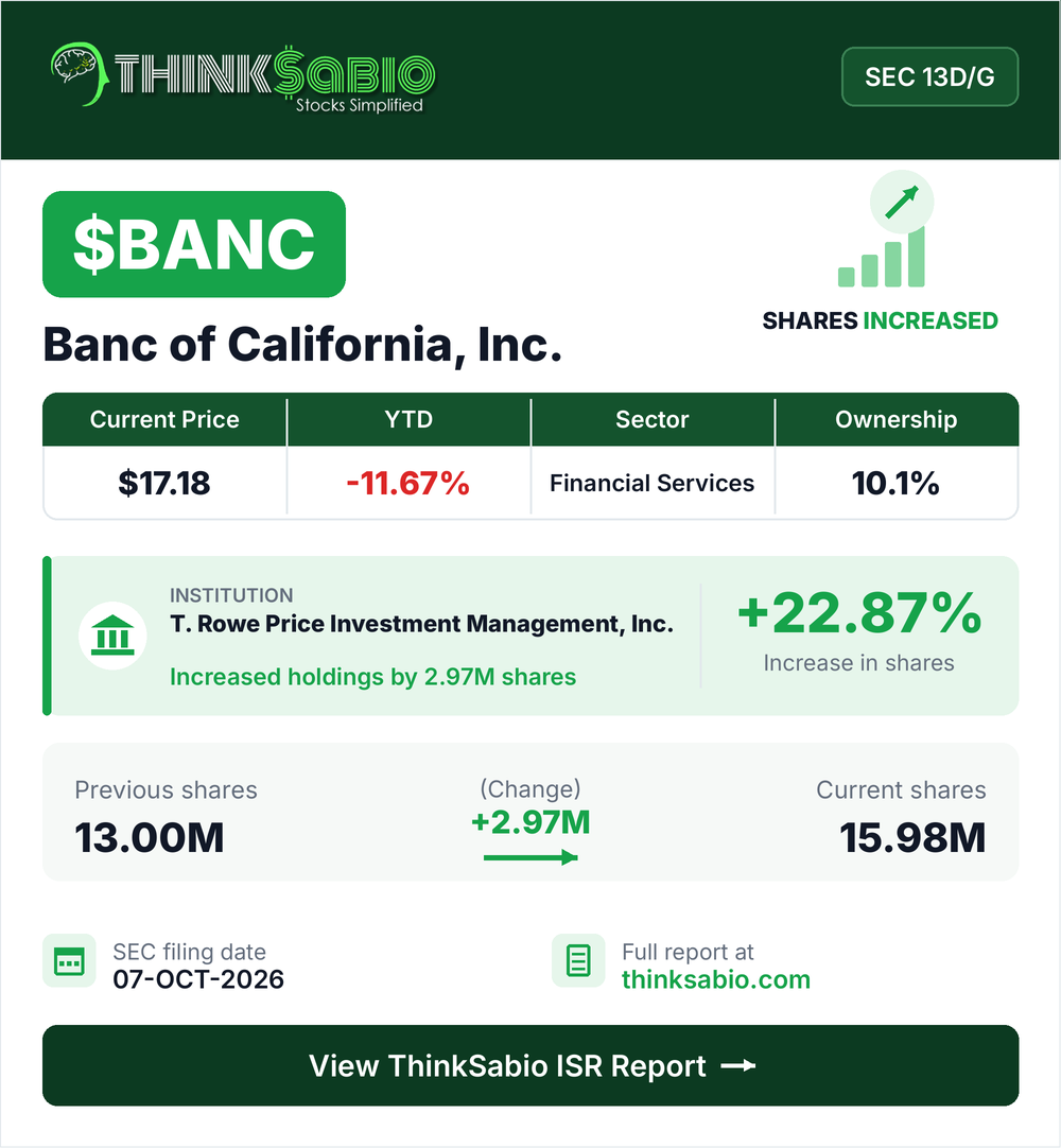 $BANC SEC 13D/G filing card