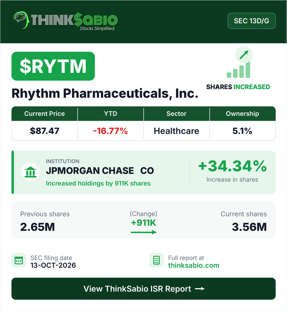 $RYTM SEC 13D/G filing card