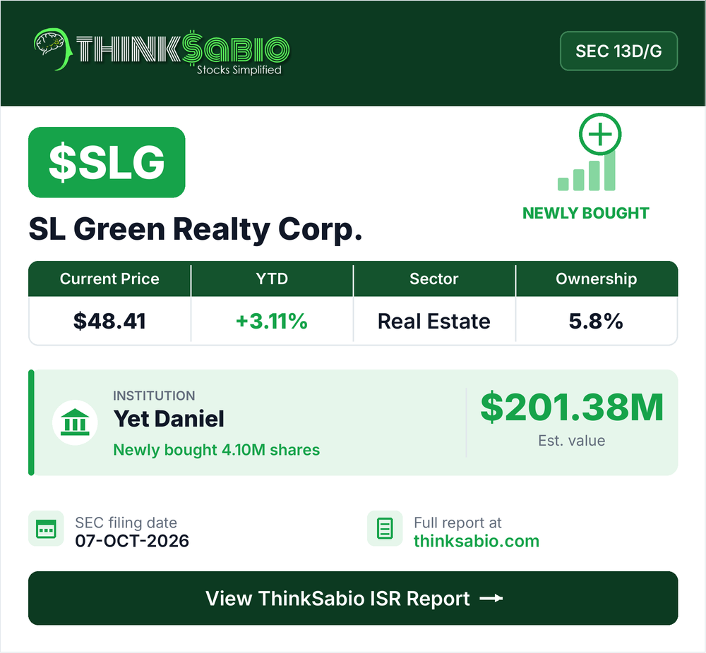 $SLG SEC 13D/G filing card