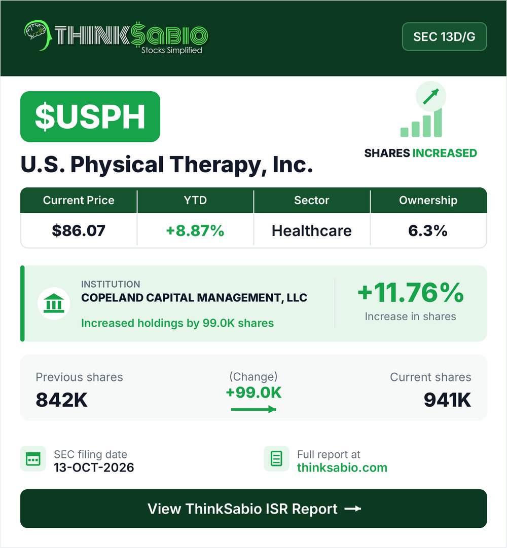 $USPH SEC 13D/G filing card